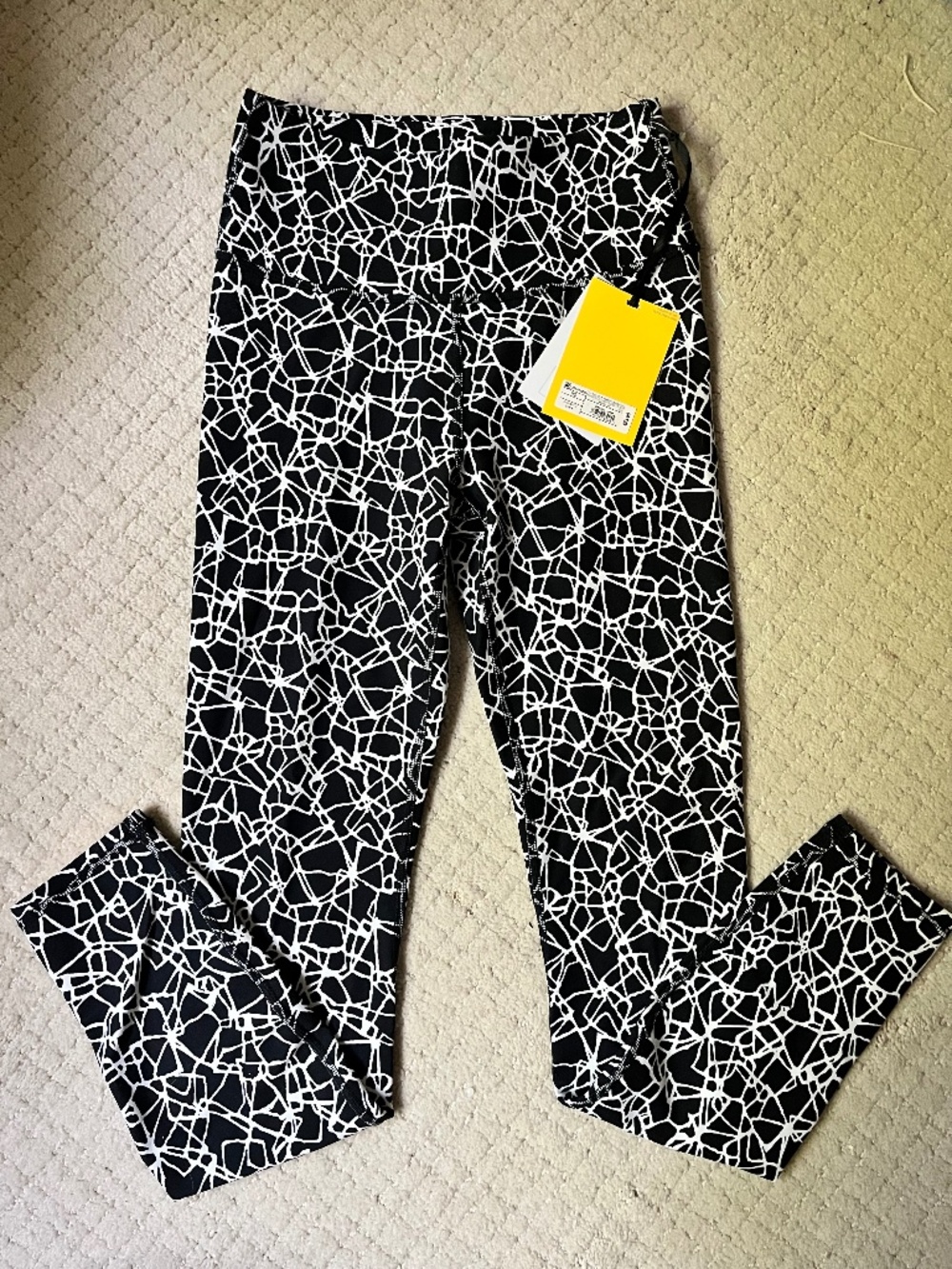 NWT DVF Women’s Black White Abstract Print Leggings Yoga Athletic Pants Size XS